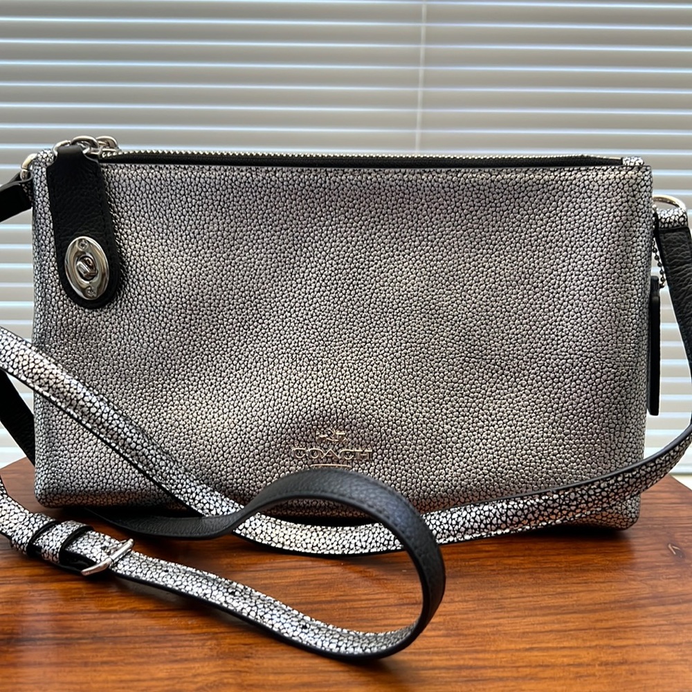 Coach Crossbody Silver and Black NWOT